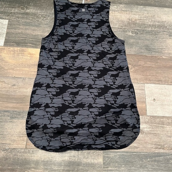 Sweaty Betty black & gray Workout Tank Top Size S longer in back burnout. - Picture 1 of 6